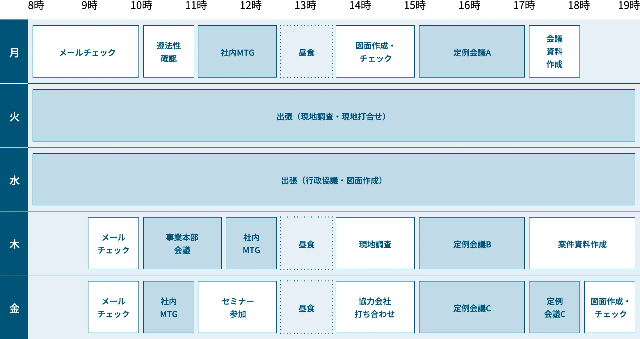 建築技術社員スケジュール画像